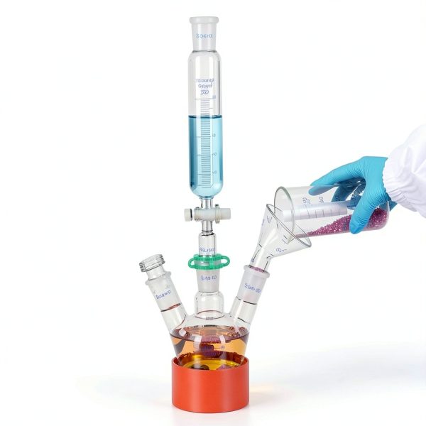Labasics Addition Funnel 100ml Borosilicate Glass with PTFE Stopcock-6