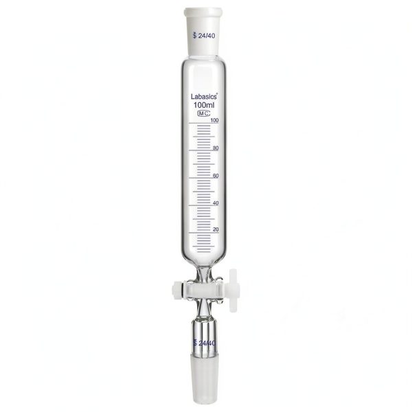 Labasics Addition Funnel 100ml Borosilicate Glass with PTFE Stopcock-0